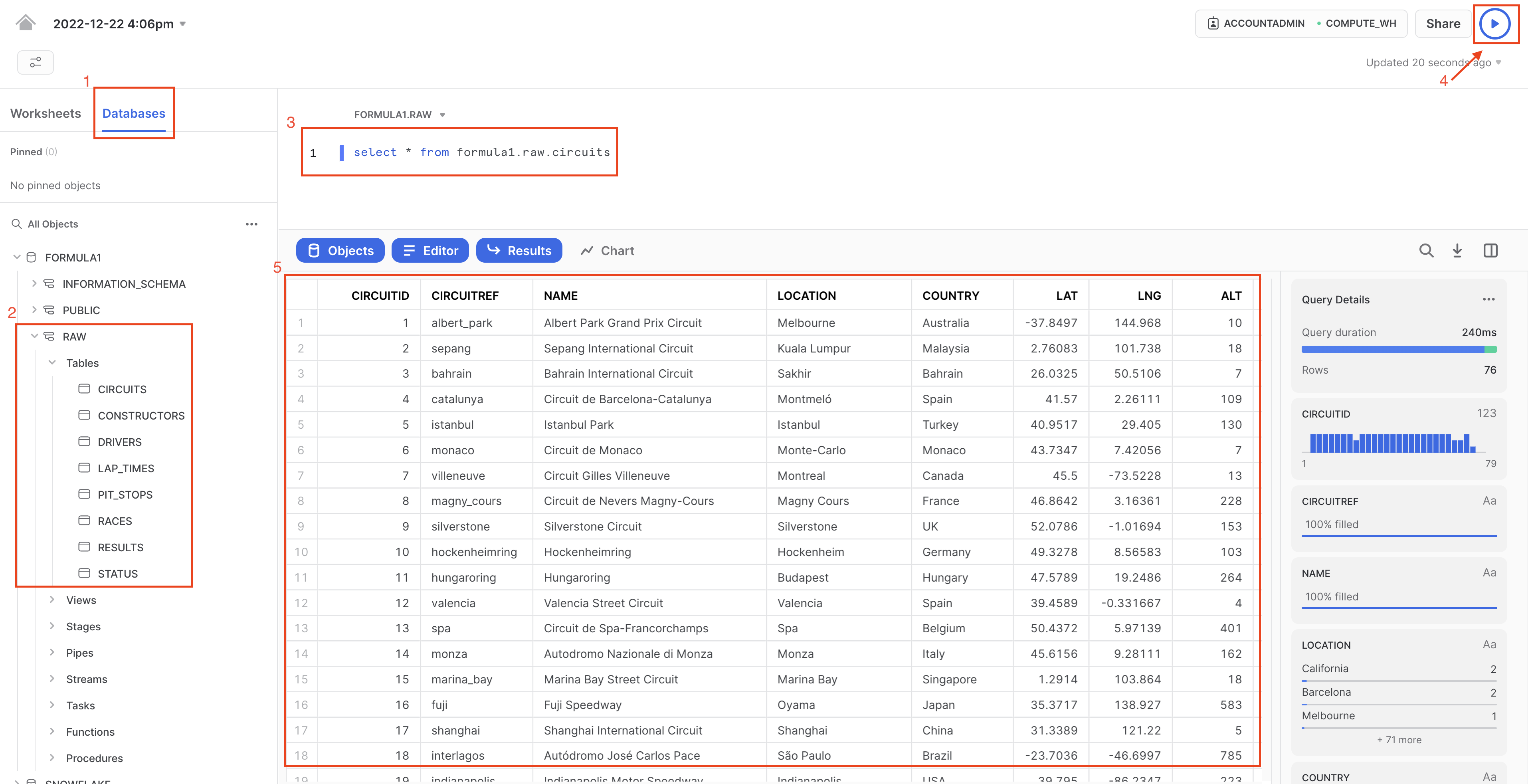 Query circuits data Query circuits data